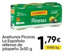 FROIZ La Española aceitunas picaras rellenas de jalapeño oferta