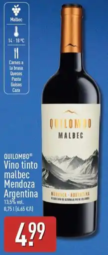 ALDI Quilombo vino tinto malbec oferta