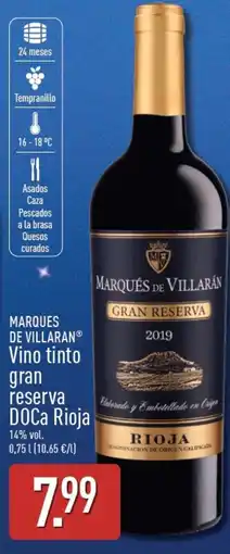 ALDI Marques de Villaran vino tinto gran reserva oferta