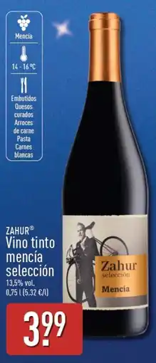 ALDI Zahur vino tinto mencía selección oferta