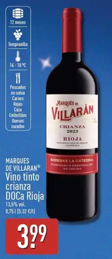 ALDI Marques de Villaran vino tinto crianza oferta