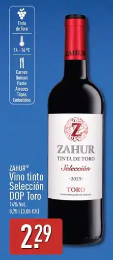 ALDI Zahur vino tinto selección oferta