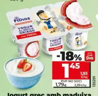 Fidios yogur al estilo griego con fresa
