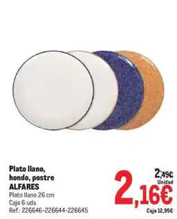 Makro Alfares plato llano oferta