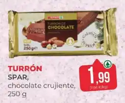 SPAR spar turrón de chocolate crujiente oferta