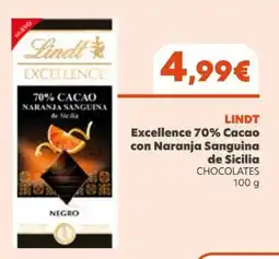 SPAR Lindt Excellence 70% Cacao con Naranja Sanguina de Sicilia oferta