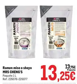 Makro Mrs cheng's ramen miso o shoyu oferta