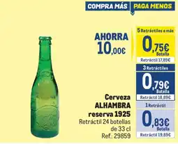 Makro Cerveza Alhambra reserva 1925 oferta