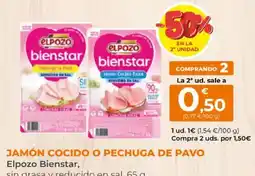 SPAR Elpozo Bienstar jamón cocido o pechuga de pavo oferta