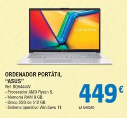 E.Leclerc asus ordenador portátil oferta