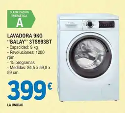E.Leclerc Balay lavadora 9kg 3ts993bt oferta