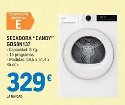 E.Leclerc Candy secadora gds8n137 oferta