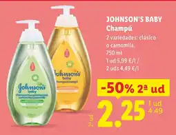 Lidl johnson's baby champú oferta