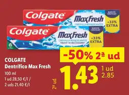 Lidl Colgate dentrifico max fresh oferta
