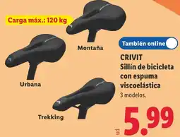 Lidl Crivit sillín de bicicleta con espuma viscoelástica oferta