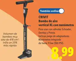 Lidl Crivit bomba de aire vertical XL con nanómetro oferta