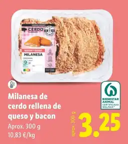 Lidl Milanesa de cerdo rellena de queso y bacon oferta
