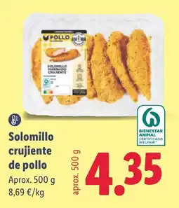 Lidl Pollo solomillo crujiente oferta