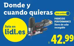 Lidl Parkside Performance sierra de calar recargable oferta