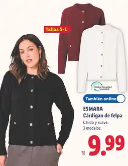Lidl Esmara cárdigan de felpa oferta