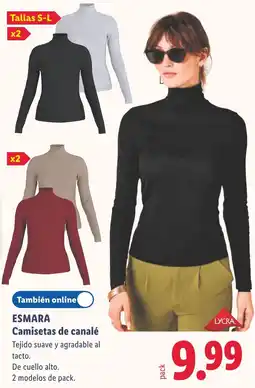 Lidl Esmara camisetas de canalé oferta