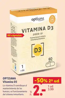 Lidl Optisana Vitamina D3 oferta