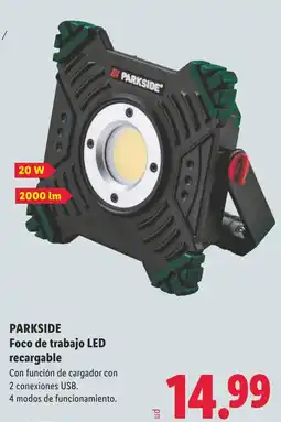 Lidl Parkside foco de trabajo led recargable oferta