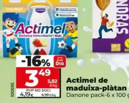 Maxi Dia Actimel de maduixa-plàtan oferta