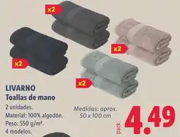 Lidl Livarno toallas de mano oferta
