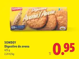 Lidl Sondey digestive de avena oferta