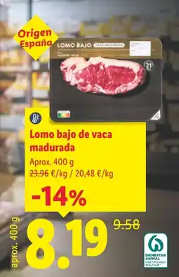 Lidl Lomo bajo de vaca madurada oferta