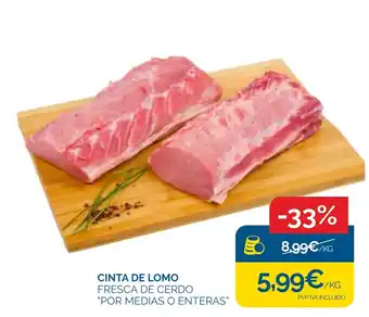 Cinta de lomo fresca de cerdo