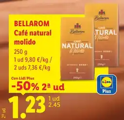 Lidl Bellarom café natural molido oferta