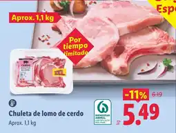 Lidl Cerdo chuletas de lomo oferta