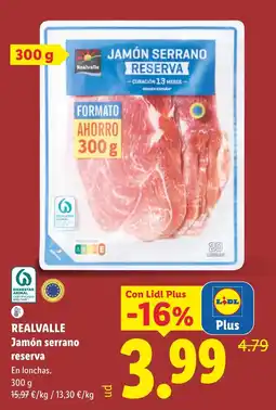 Lidl Realvalle jamón serrano reserva oferta