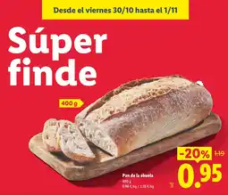 Lidl Pan de la abuela oferta
