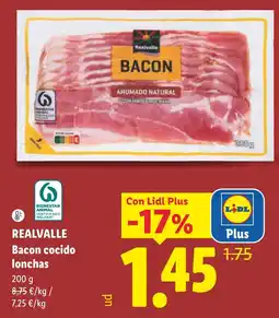 Lidl Realvalle bacon cocido lonchas oferta