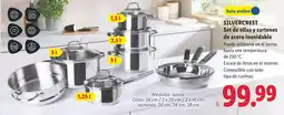 Lidl Silvercrest set de ollas y sartenes de acero inoxidable oferta