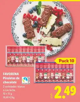 Lidl Favorina piruletas de chocolate oferta