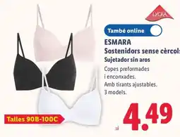 Lidl Lycra esmara sujetador sin aros oferta