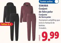 Lidl Esmara conjunto de forro polar oferta