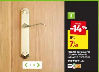 Home - manilla para puerta càceres 2 dorado brilloe