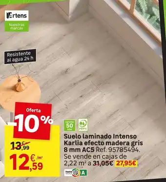 Intenso - suelo laminado karlia efecto madera gris 8 mm ac5