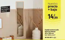 Leroy Merlin Natural wood - espejo enmarcado natural wood oferta
