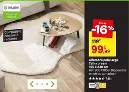 Leroy Merlin Home - alfombra pelo largo talka cream oferta