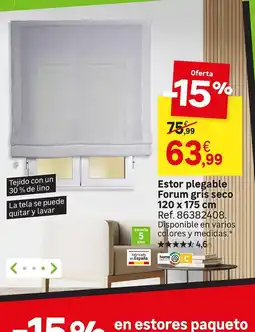 Leroy Merlin Seco - estor plegable fourum gris 12ox oferta