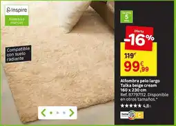 Leroy Merlin Home - alfombra pelo largo takas beige cream oferta