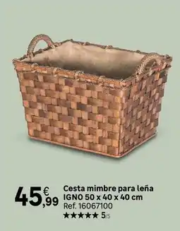 Leroy Merlin Cesta mimbre para leña oferta