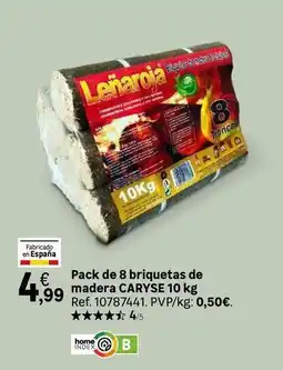 Leroy Merlin Home - pack de 8 briquetas de madera oferta