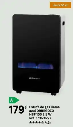 Leroy Merlin Orbegozo - estufa de gas llama azul oferta
